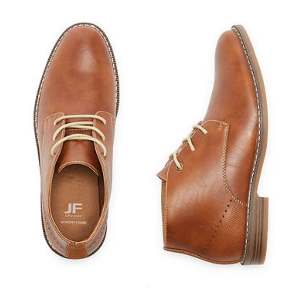 JF J.Ferrar Mens GilbertBlock Heel Chukka BootsSize 8M Men's Color Cognac Des - Picture 2 of 5